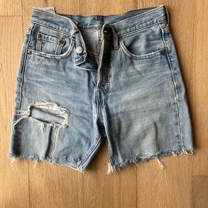 Levi's Light Blue Distressed Jean Shorts